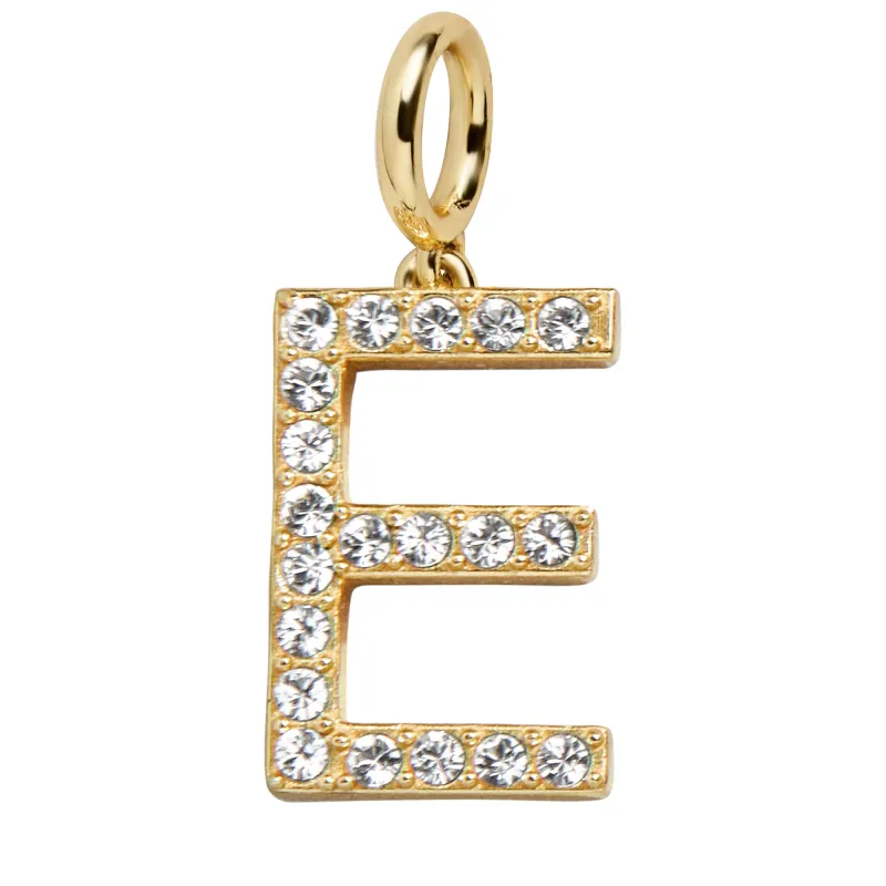 Pavé Initial Cluster Charm - E sold by BaubleBar
