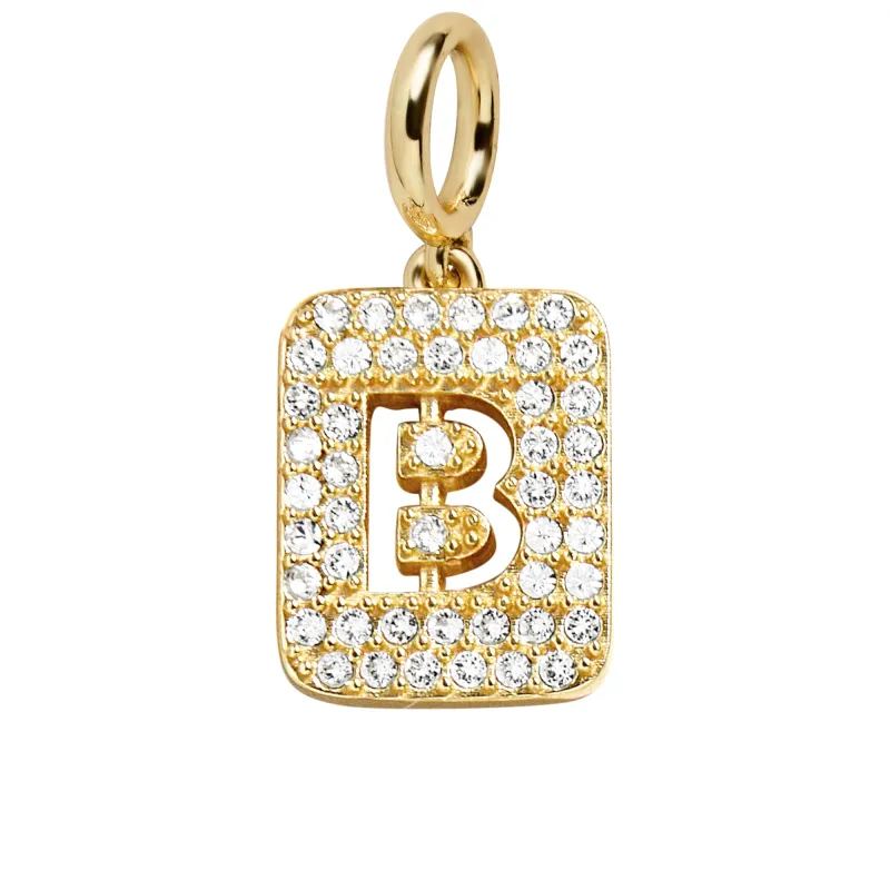 Block Pavé Initial Cluster Charm - B sold by BaubleBar