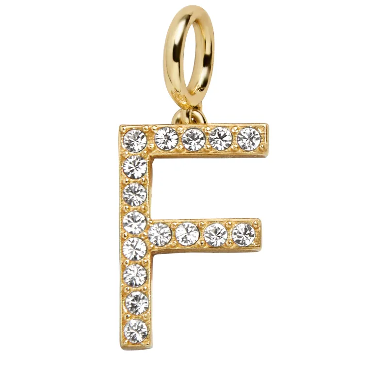 Pavé Initial Cluster Charm - F sold by BaubleBar