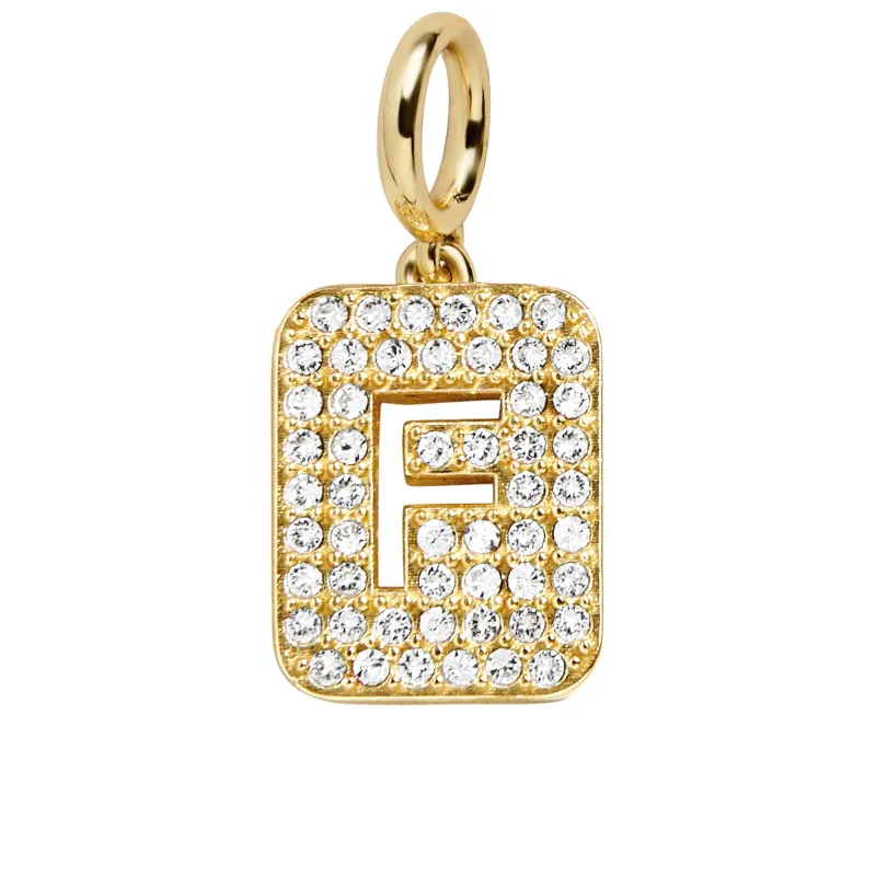 Block Pavé Initial Cluster Charm - F sold by BaubleBar