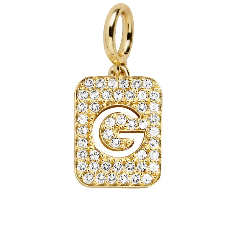 Block Pavé Initial Cluster Charm - G sold by BaubleBar