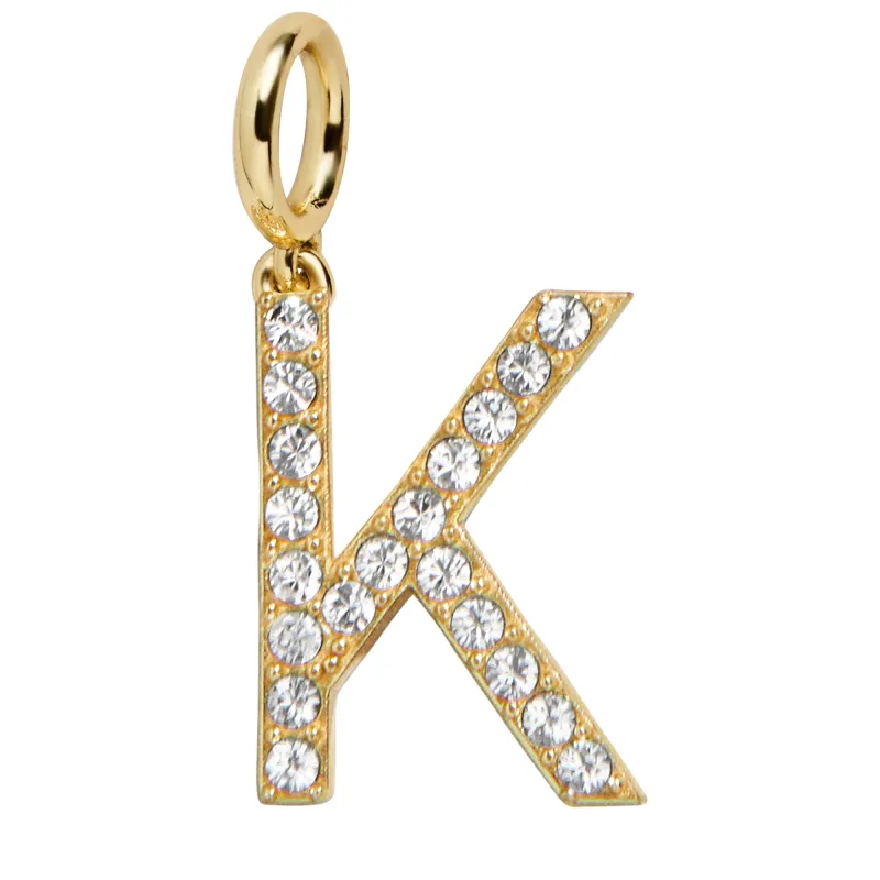 Pavé Initial Cluster Charm - K sold by BaubleBar