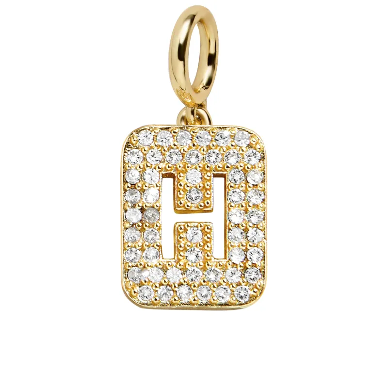 Block Pavé Initial Cluster Charm - H sold by BaubleBar