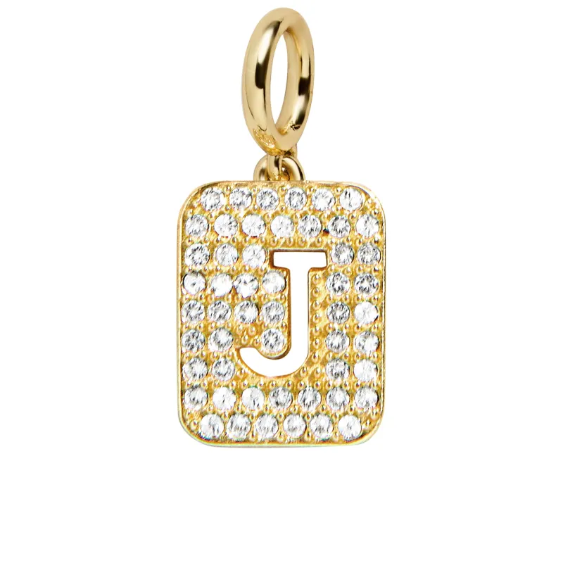 Block Pavé Initial Cluster Charm - J sold by BaubleBar