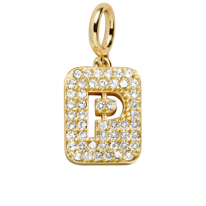 Block Pavé Initial Cluster Charm - P sold by BaubleBar