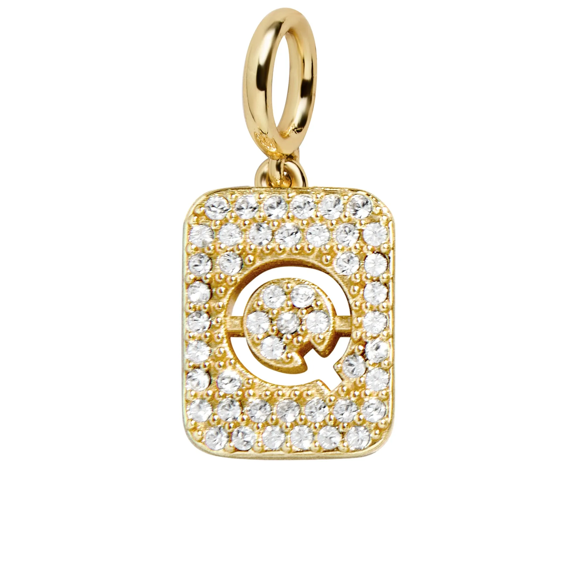 Block Pavé Initial Cluster Charm - Q sold by BaubleBar