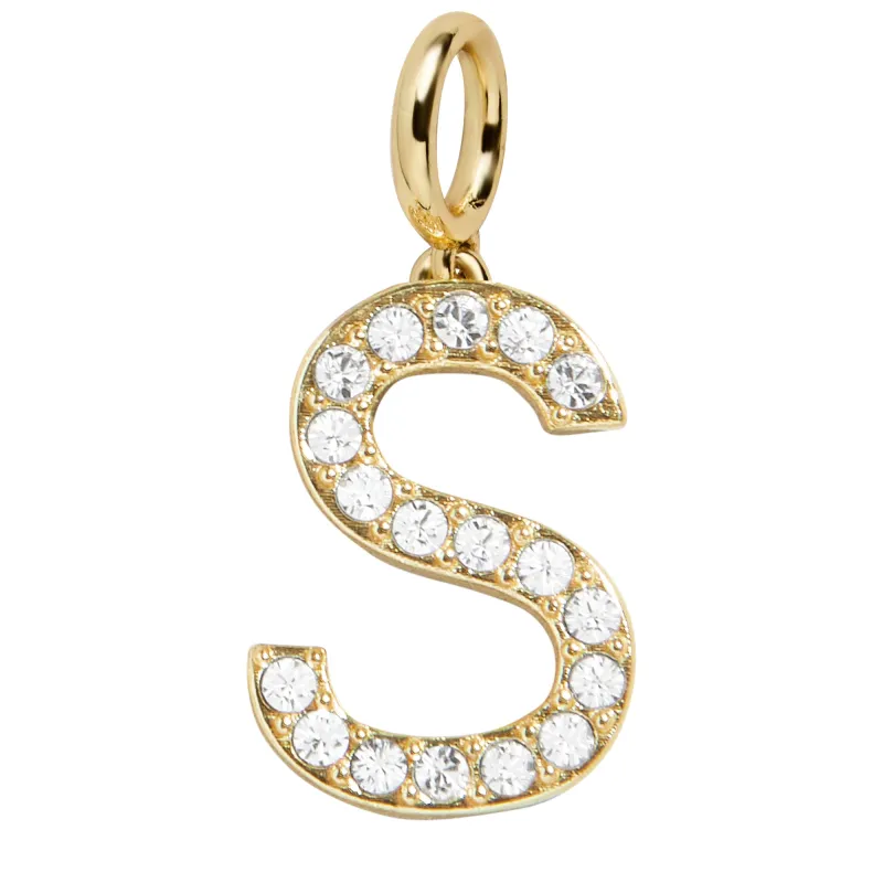 Pavé Initial Cluster Charm - S sold by BaubleBar