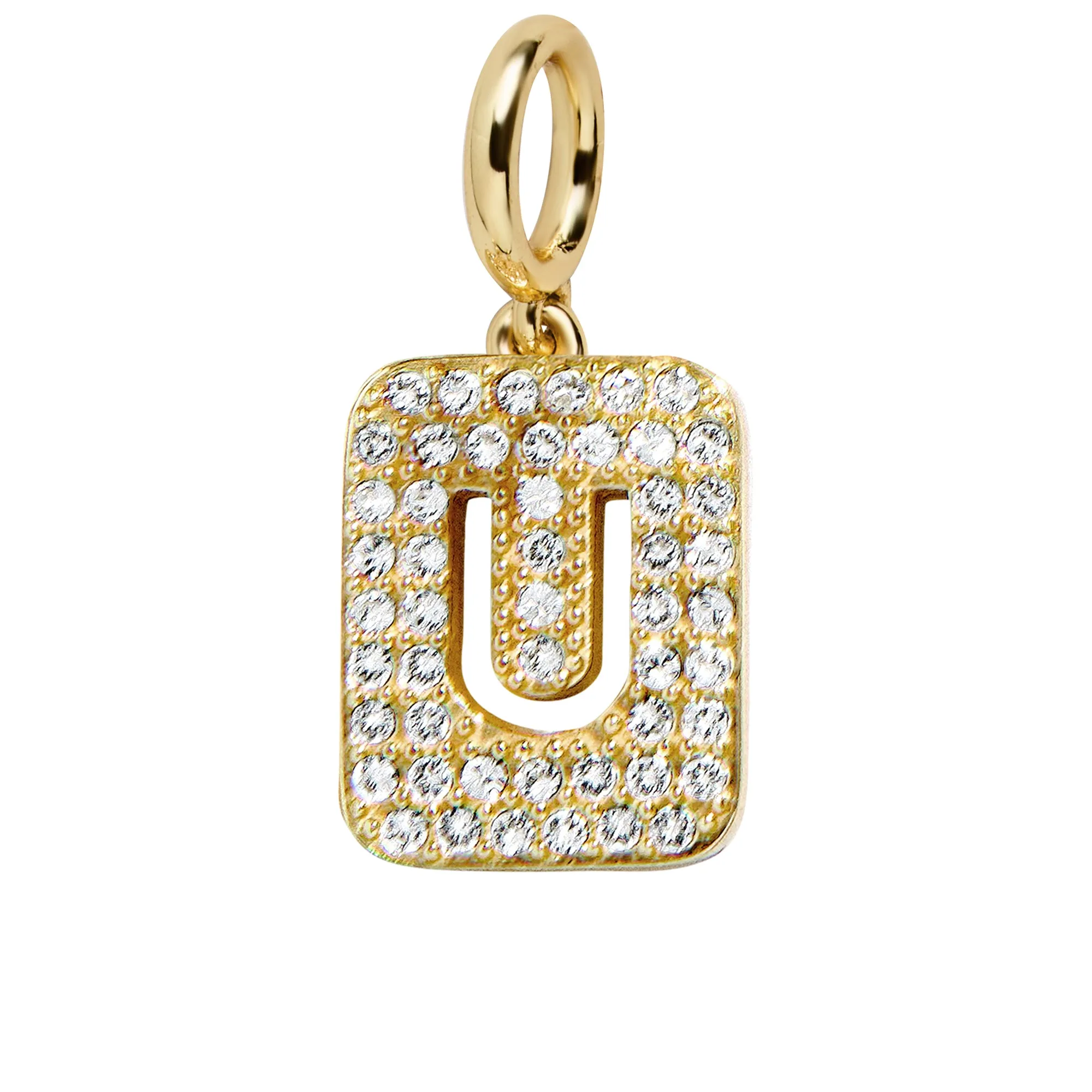 Block Pavé Initial Cluster Charm - U sold by BaubleBar