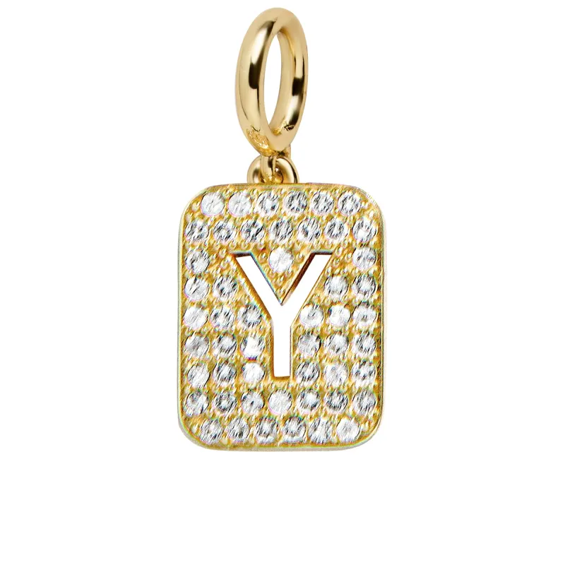 Block Pavé Initial Cluster Charm - Y sold by BaubleBar