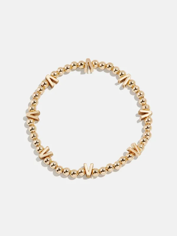 Gold Repeating Initial Pisa Bracelet - V sold by BaubleBar