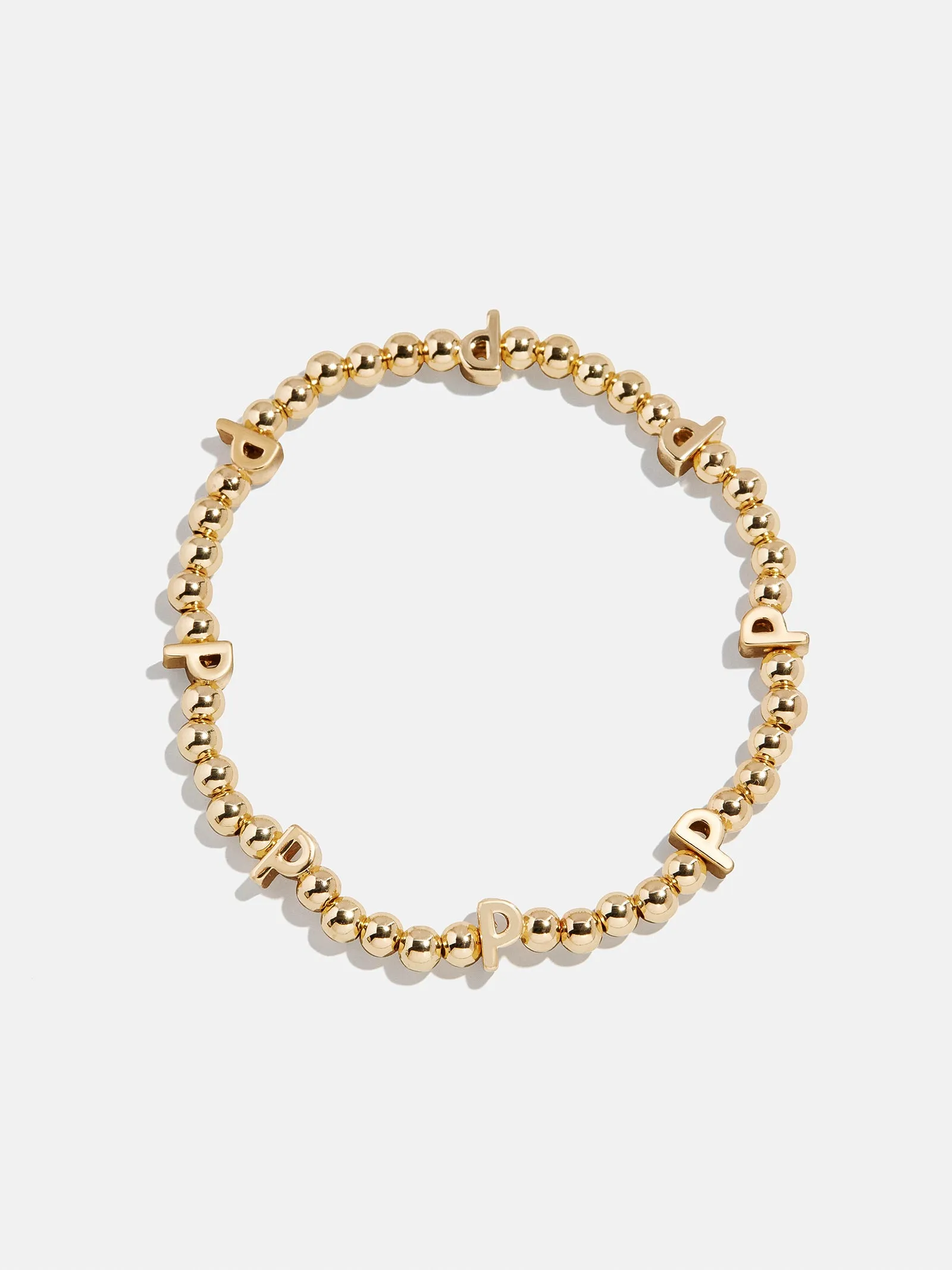 Gold Repeating Initial Pisa Bracelet - P sold by BaubleBar