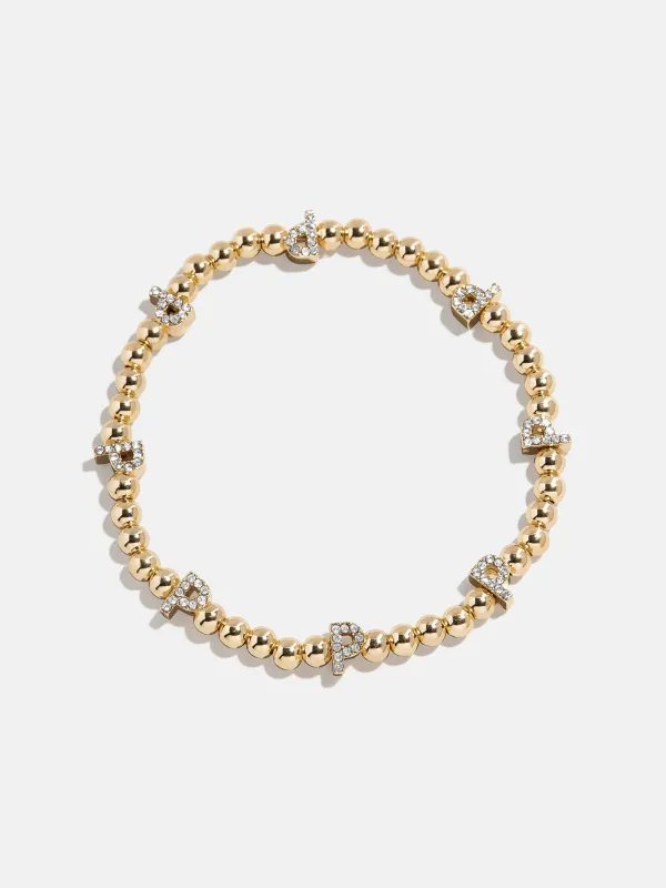 Gold/Pavé Repeating Initial Pisa Bracelet - P sold by BaubleBar