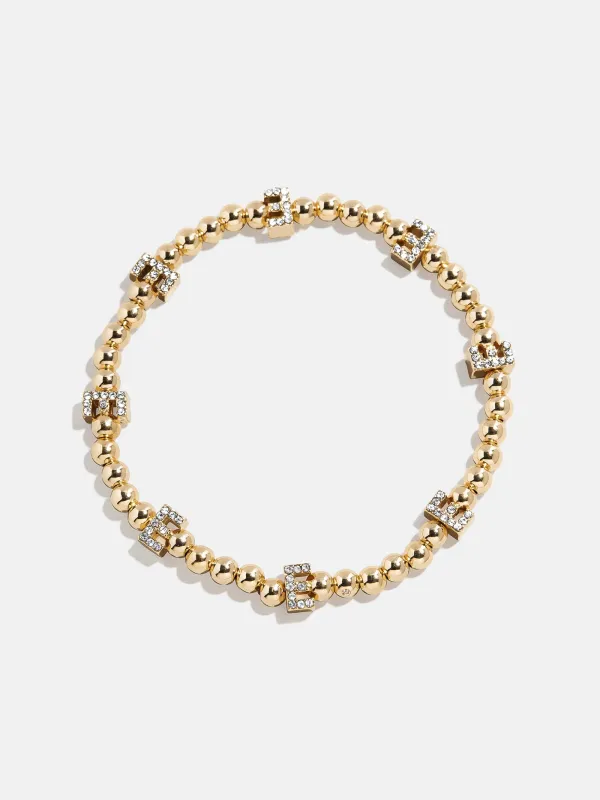 Gold/Pavé Repeating Initial Pisa Bracelet - E sold by BaubleBar