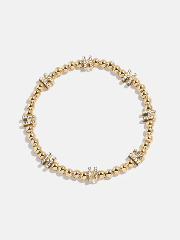 Gold/Pavé Repeating Initial Pisa Bracelet - H sold by BaubleBar