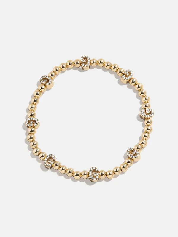 Gold/Pavé Repeating Initial Pisa Bracelet - G sold by BaubleBar