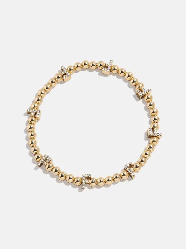 Gold/Pavé Repeating Initial Pisa Bracelet - F sold by BaubleBar