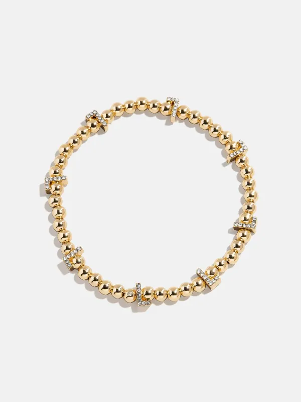 Gold/Pavé Repeating Initial Pisa Bracelet - L sold by BaubleBar