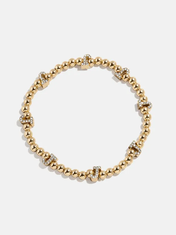 Gold/Pavé Repeating Initial Pisa Bracelet - J sold by BaubleBar
