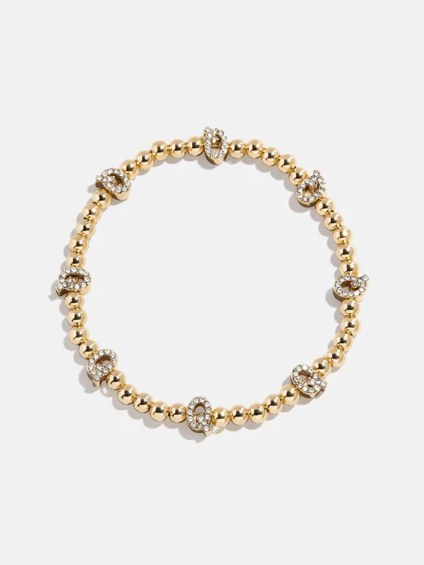 Gold/Pavé Repeating Initial Pisa Bracelet - Q sold by BaubleBar