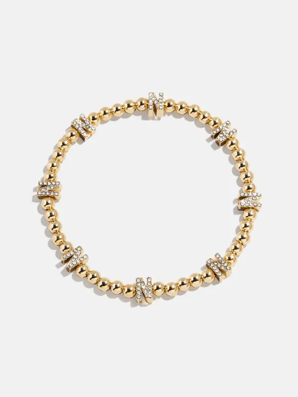 Gold/Pavé Repeating Initial Pisa Bracelet - N sold by BaubleBar