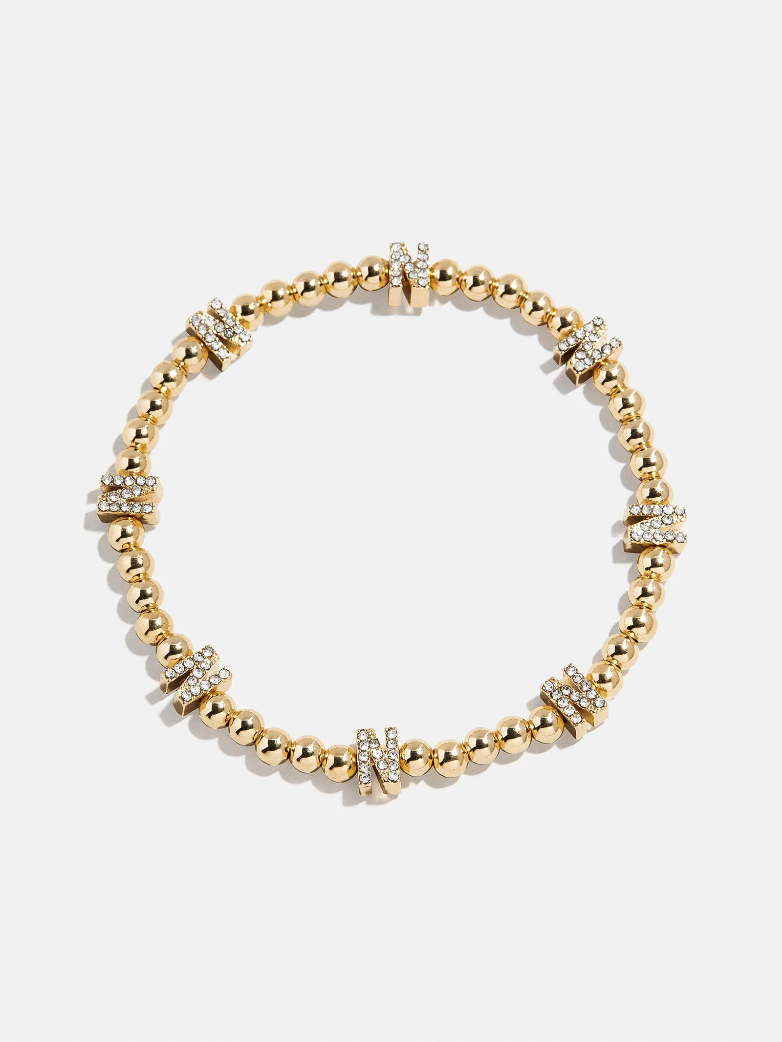 Gold/Pavé Repeating Initial Pisa Bracelet - N sold by BaubleBar