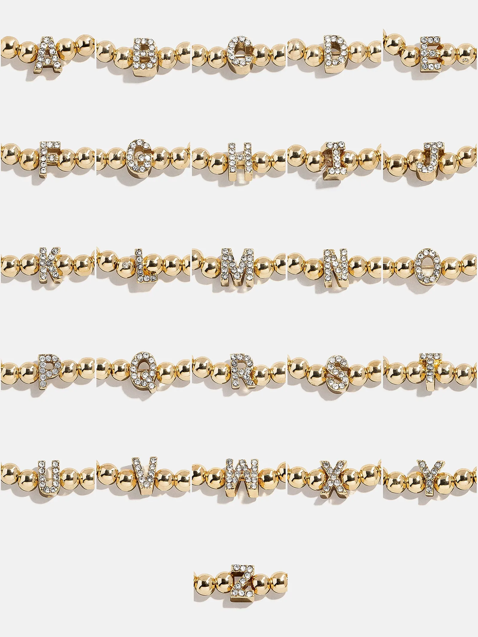 Gold/Pavé Repeating Initial Pisa Bracelet - N sold by BaubleBar product image thumbnail 3