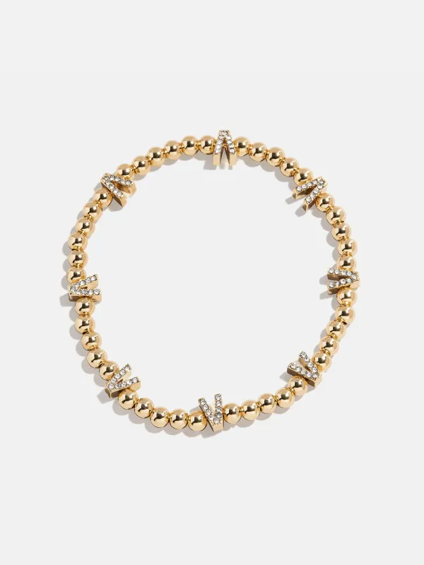 Gold/Pavé Repeating Initial Pisa Bracelet - V made by BaubleBar