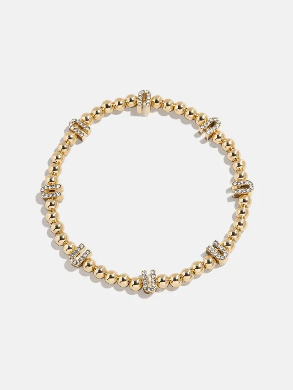 Gold/Pavé Repeating Initial Pisa Bracelet - U sold by BaubleBar