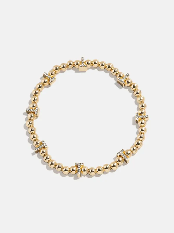 Gold/Pavé Repeating Initial Pisa Bracelet - T sold by BaubleBar