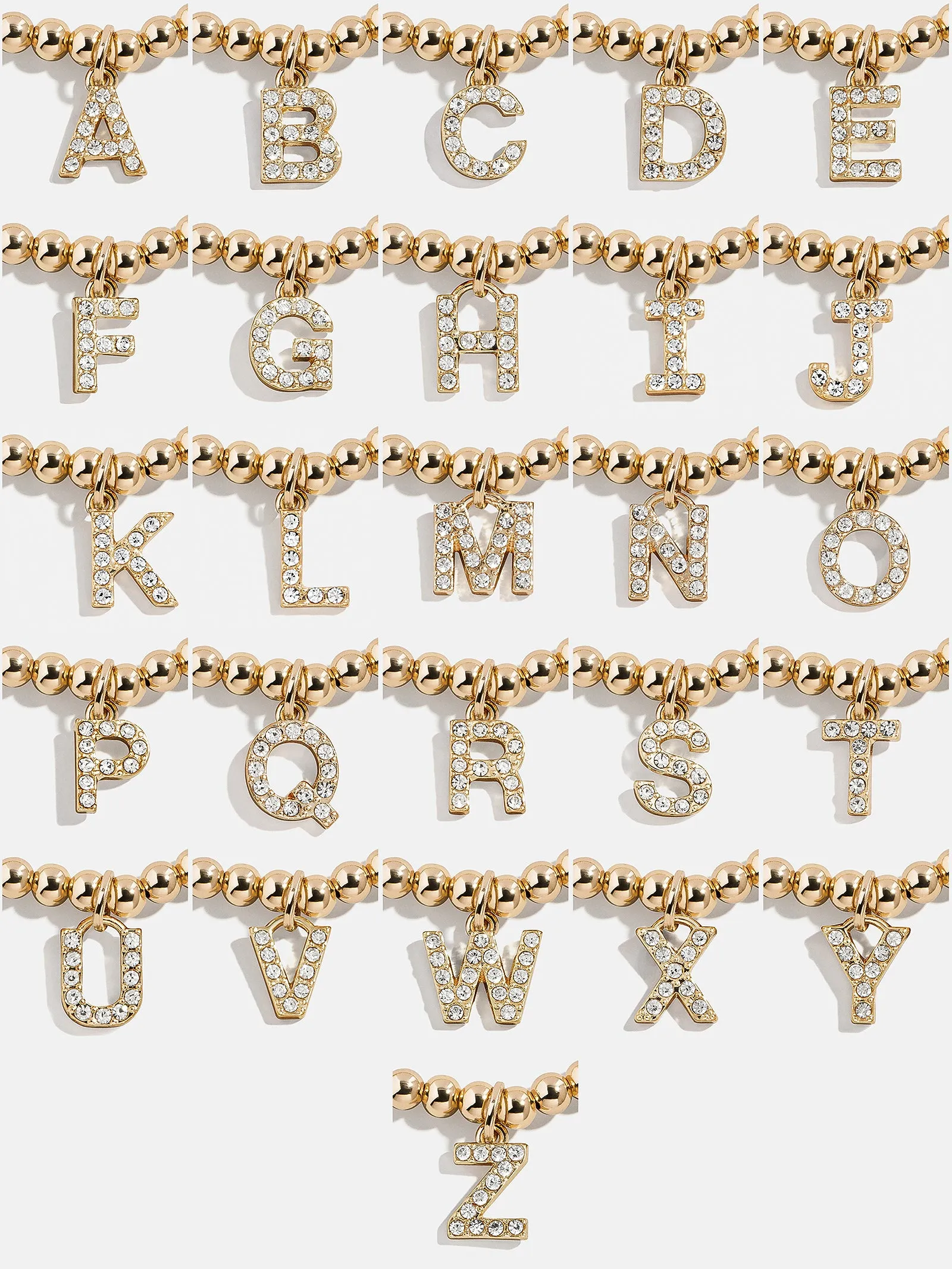 Gold/Pavé Dangle Charm Initial Pisa Bracelet - J sold by BaubleBar product image thumbnail 4