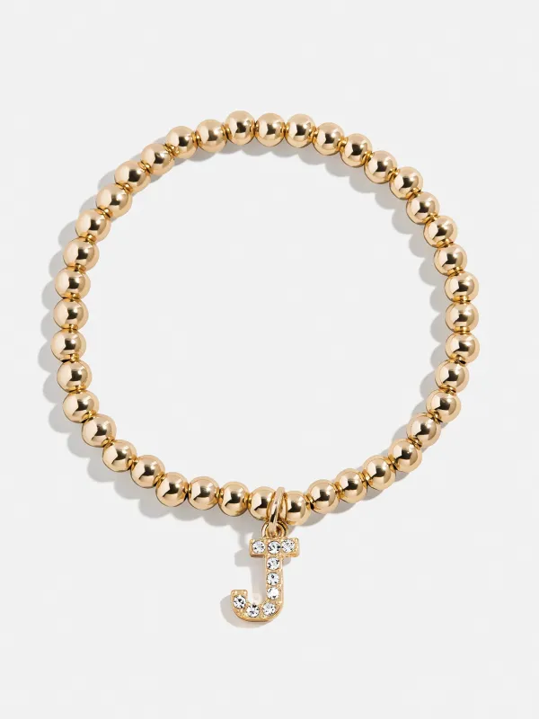 Gold/Pavé Dangle Charm Initial Pisa Bracelet  - J sold by BaubleBar