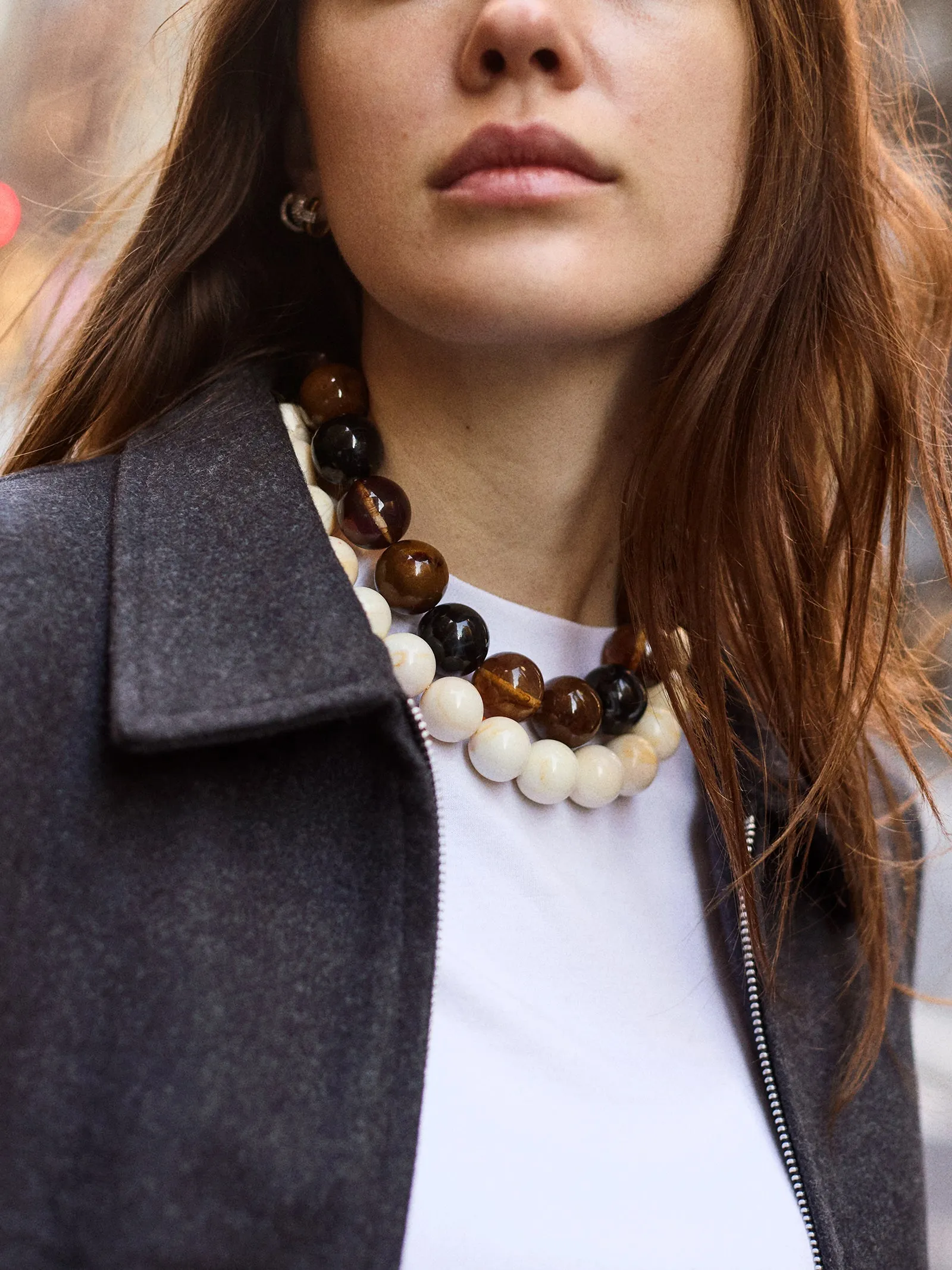 Jane Beaded Necklace - Smoky Ivory Quartz sold by BaubleBar product image thumbnail 2