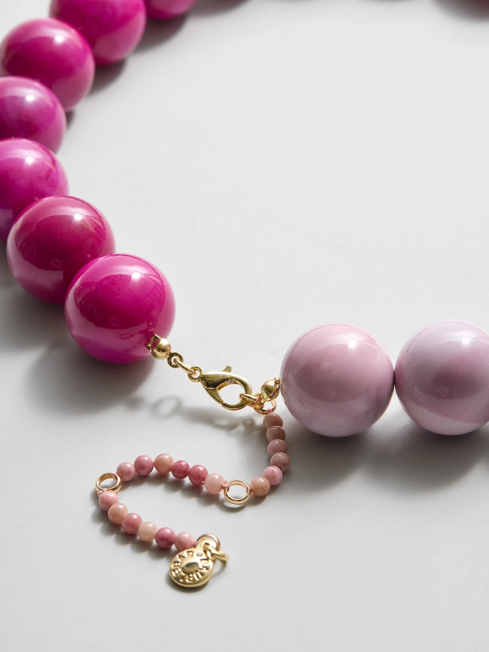Jane Beaded Necklace - Dark Pink Quartz/Smoky Rose Quartz sold by BaubleBar product image thumbnail 4