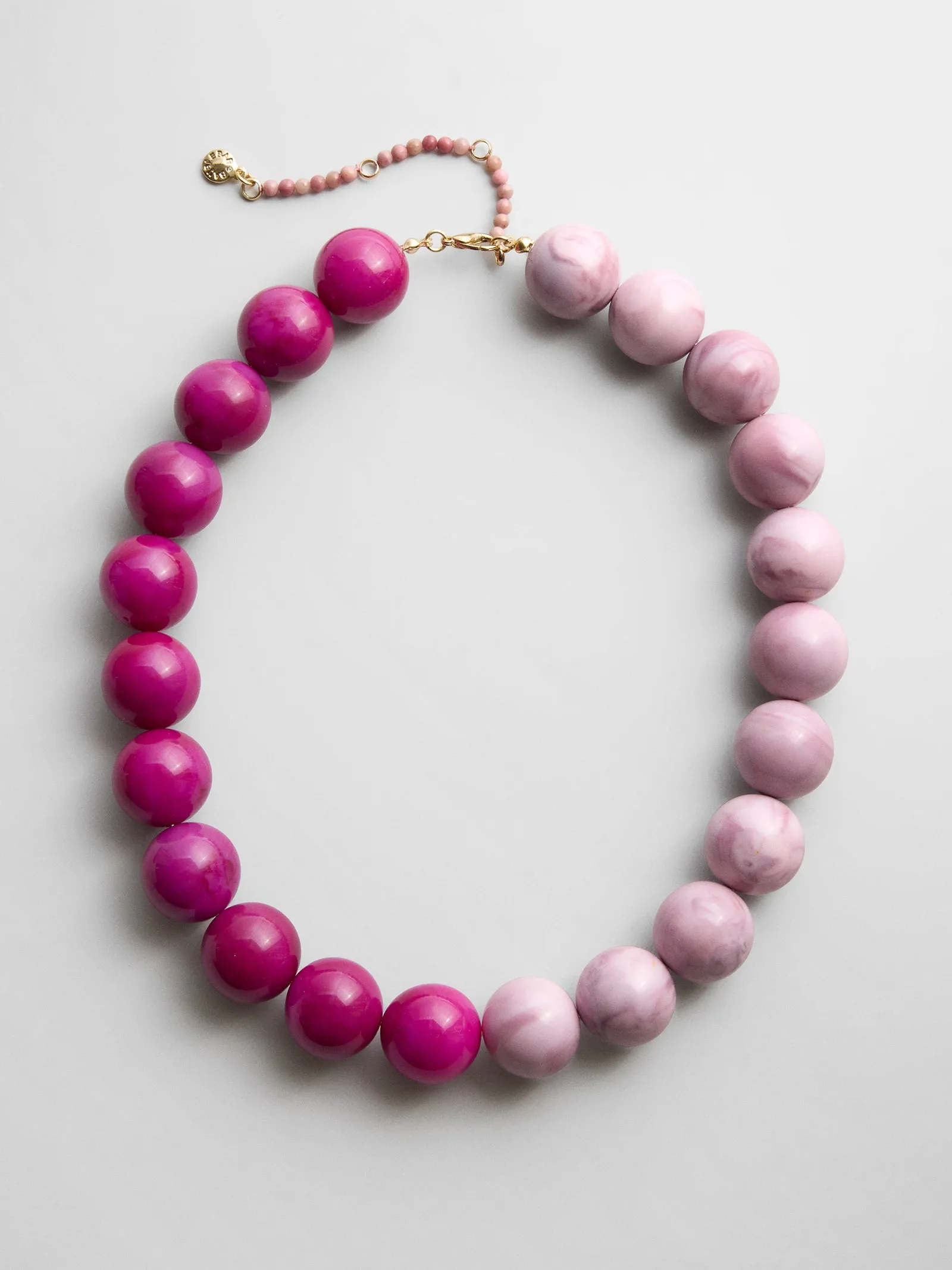 Jane Beaded Necklace - Dark Pink Quartz/Smoky Rose Quartz sold by BaubleBar