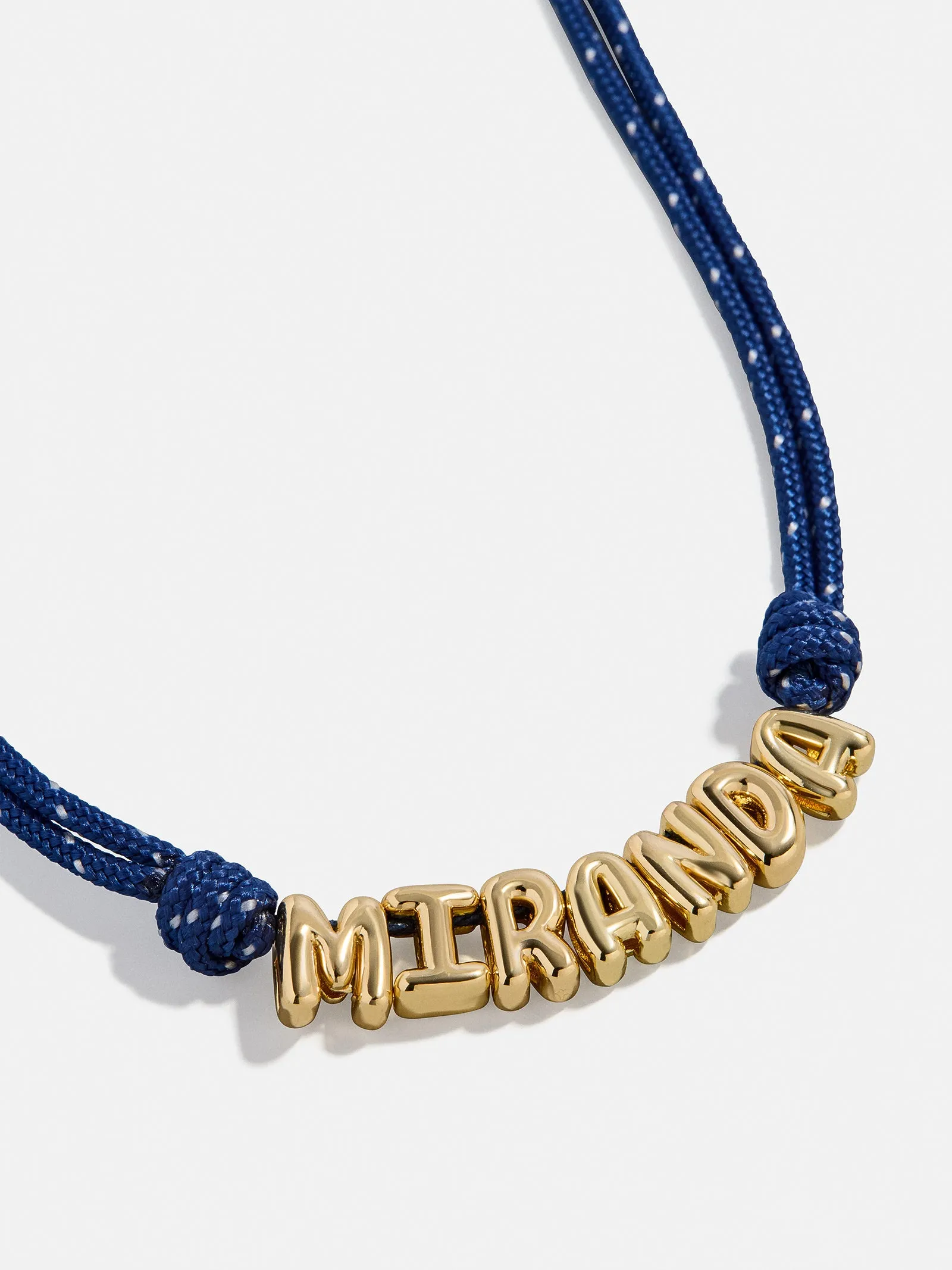Bubble Letter Custom Paracord Necklace - Navy/White sold by BaubleBar product image thumbnail 3
