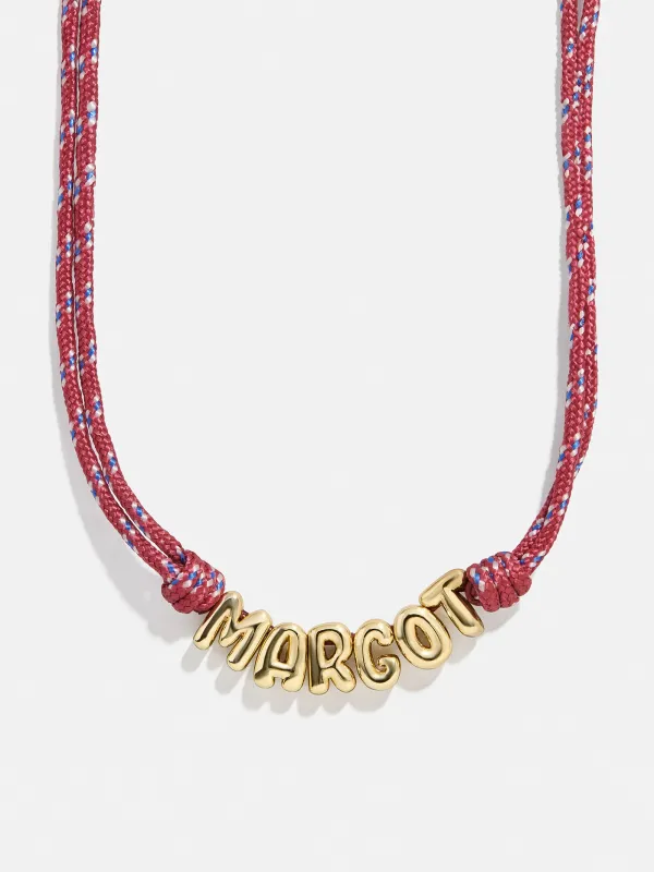Bubble Letter Custom Paracord Necklace - Red sold by BaubleBar