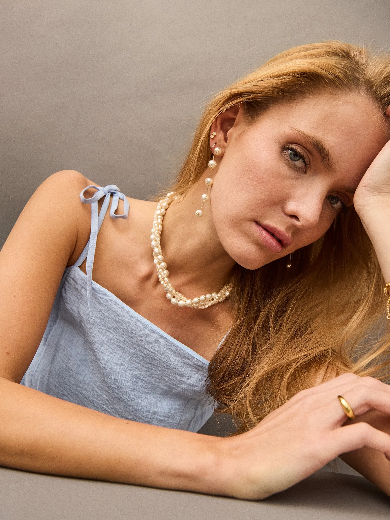 Adeline Pearl Layered Collar Necklace - Adeline Pearl Layered Collar Necklace sold by BaubleBar product image thumbnail 2