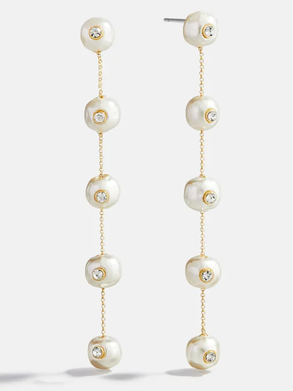 Blair Pearl & Crystal Earrings - Gold/Pearl sold by BaubleBar