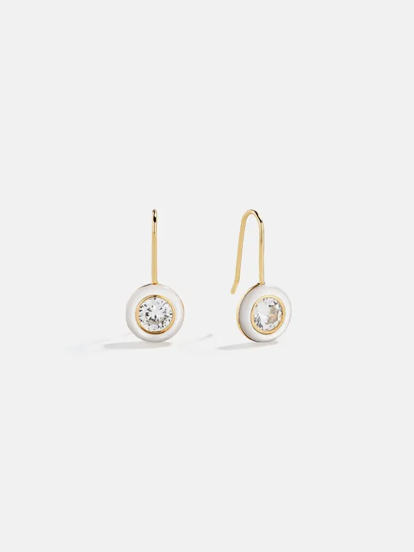 Fallon 14K Gold Semi-Precious Earrings - White Quartz sold by BaubleBar