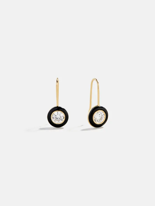 Fallon 14K Gold Semi-Precious Earrings - Onyx sold by BaubleBar