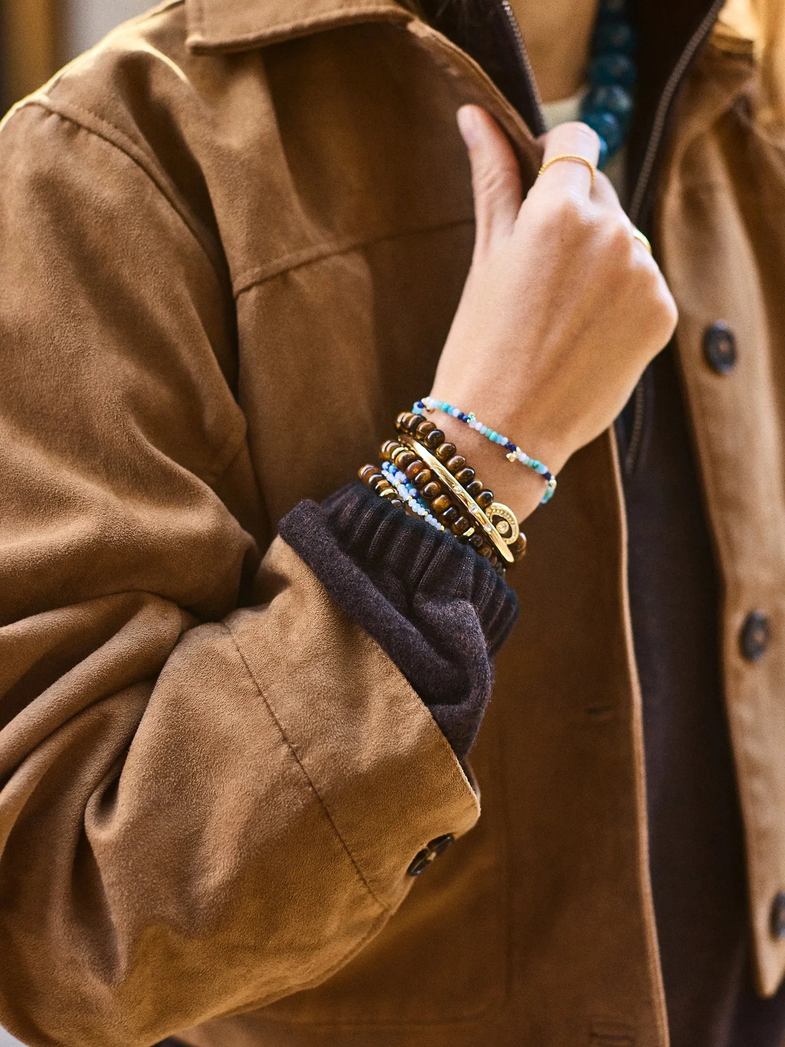 Energy Aligned Evil Eye Bracelet Set - Tiger's Eye sold by BaubleBar product image thumbnail 2