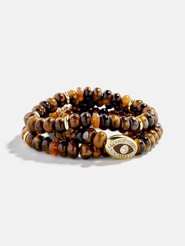 Energy Aligned Evil Eye Bracelet Set - Tiger's Eye sold by BaubleBar