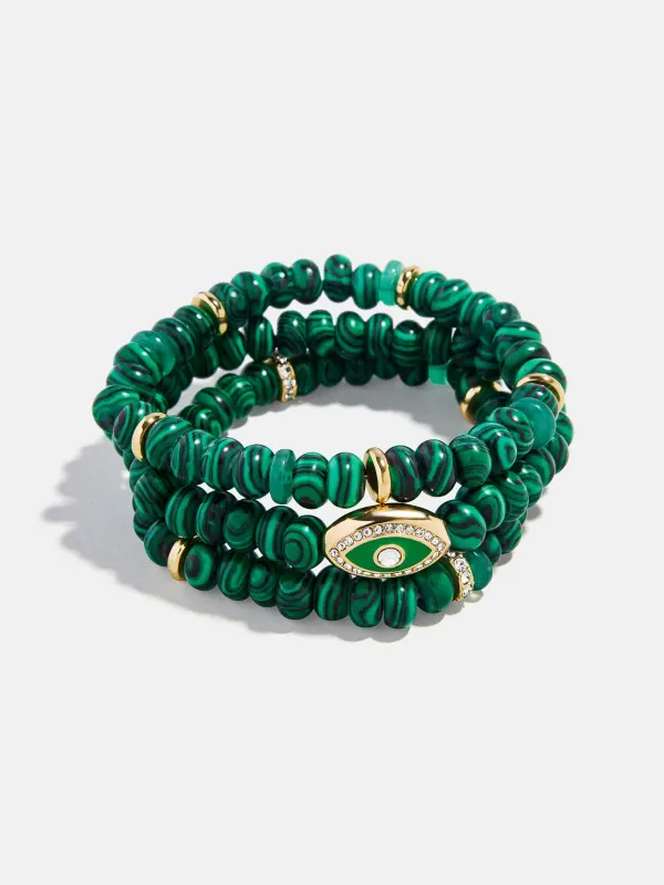Energy Aligned Evil Eye Bracelet Set - Malachite sold by BaubleBar