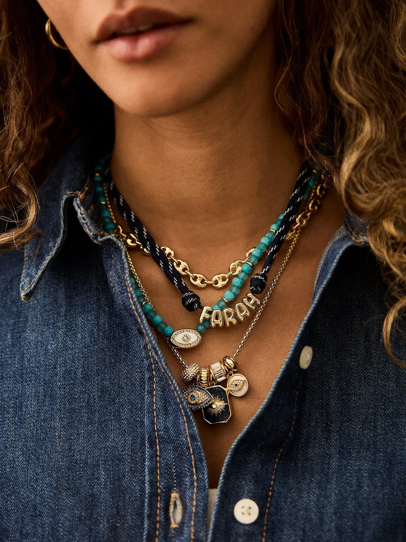 Evil Eye Charm Necklace - Lapis Evil Eye sold by BaubleBar product image thumbnail 2