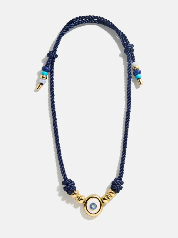 Eye Candy Evil Eye Cord Necklace - Gold/Blue sold by BaubleBar