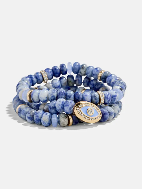 Energy Aligned Evil Eye Bracelet Set - Blue sold by BaubleBar