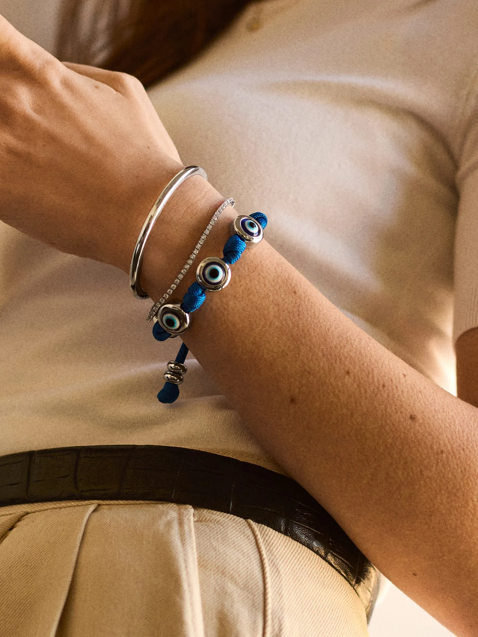 Eyes Open Evil Eye Paracord Bracelet - Blue sold by BaubleBar product image thumbnail 2