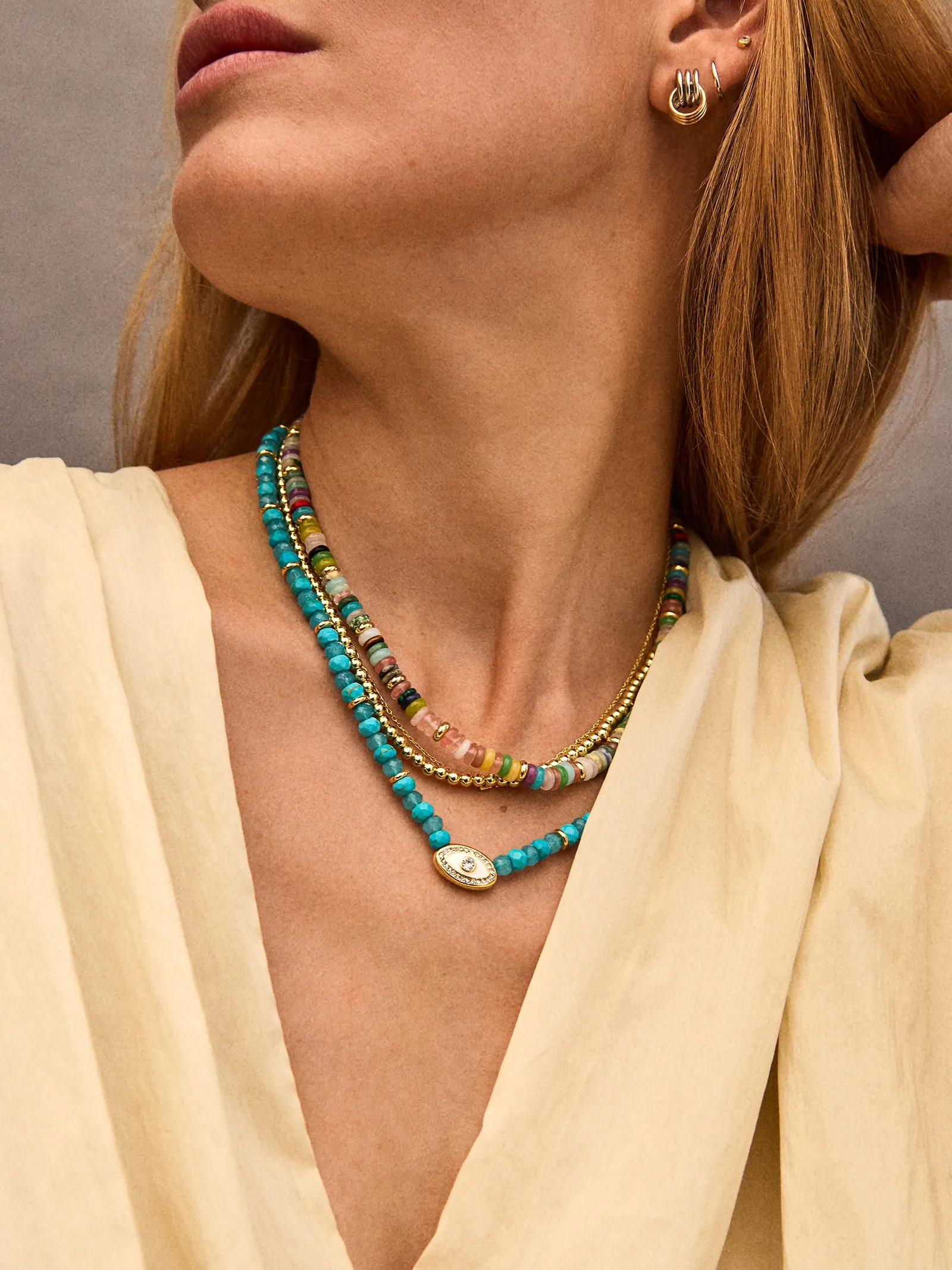 Positive View Semi-Precious Evil Eye Necklace - Turquoise sold by BaubleBar product image thumbnail 2