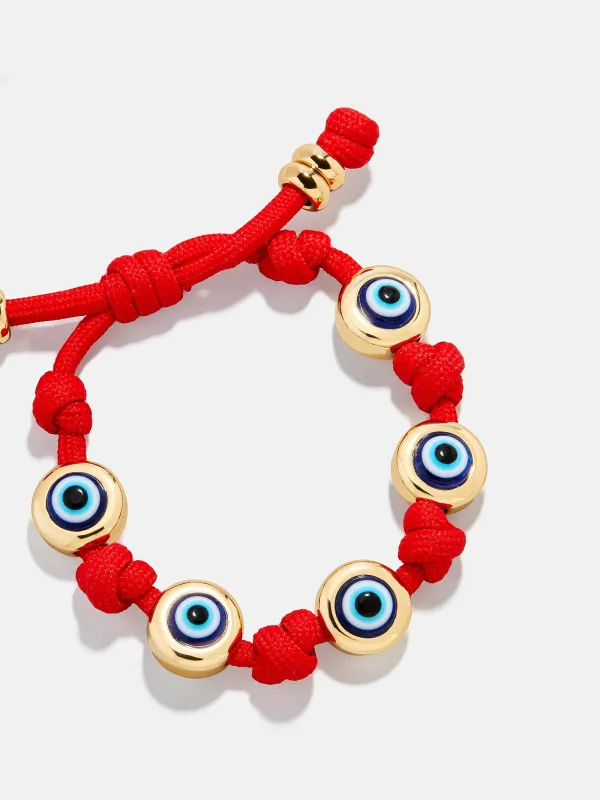 Eyes Open Evil Eye Paracord Bracelet - Red sold by BaubleBar