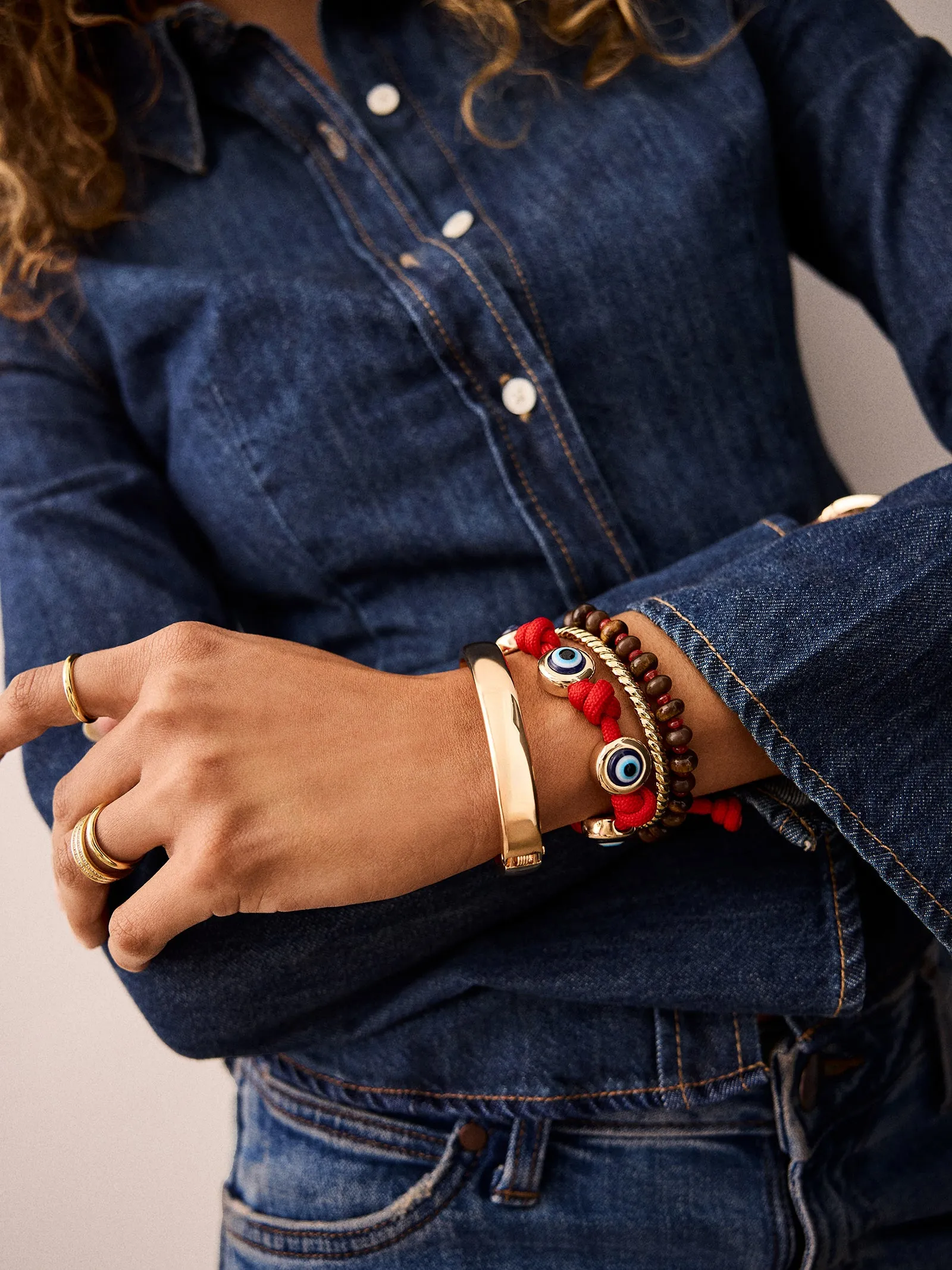 Eyes Open Evil Eye Paracord Bracelet - Red sold by BaubleBar product image thumbnail 2